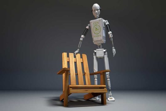 Robot punetor me nje karrige