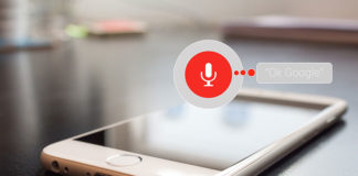 Domotika Ose Automatizimi në Shtëpi Telefon me sistem operativ android dhe me komanden ok google te shkruar siper dhe me imazhin e nje mikrofoni