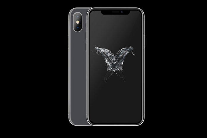 Lajme-Tech_iPhone-8-X_Apple dy telefona iphone 8 dhe iphone ngjyre gri te erret ne sfond te zi