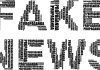 Facebook Mbyll 23 Faqe të Rreme në Itali Teksti Fake News (Lajme te Rreme) me sfond te bardhe