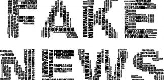 Facebook Mbyll 23 Faqe të Rreme në Itali Teksti Fake News (Lajme te Rreme) me sfond te bardhe